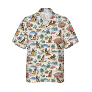 Alternative view of German Shepherd Hawaiian Shirt | Hawaii Shirt