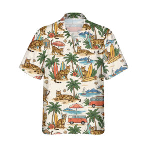 Alternative view of Bengal Cat Hawaiian Shirt | Hawaii Shirt
