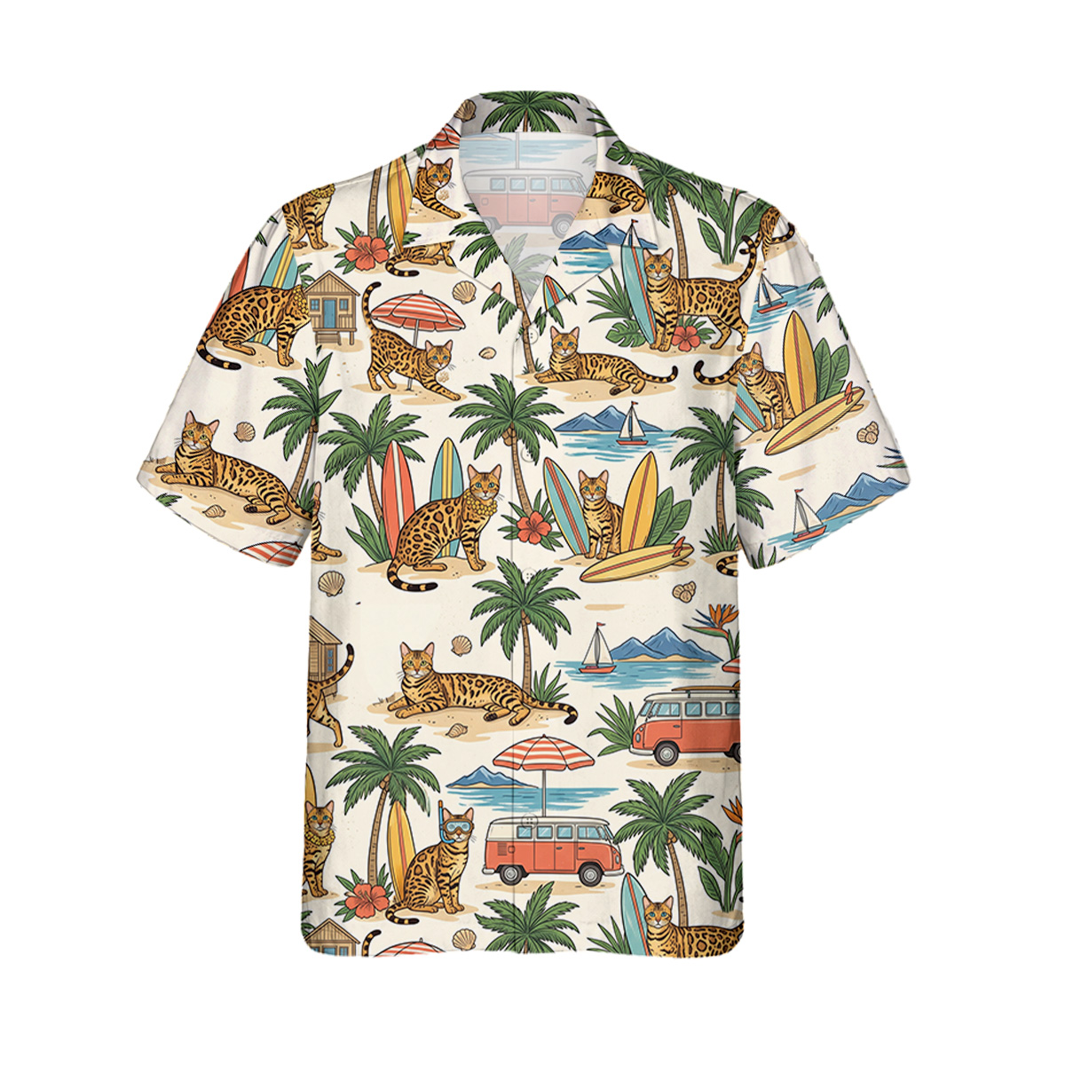 Bengal Cat Hawaiian Shirt | Hawaii Shirt - Image 2