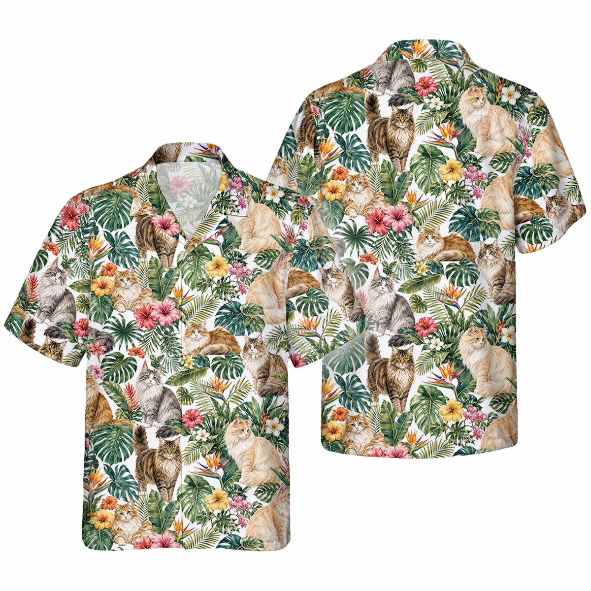 Norwegian Forest Cat Hawaiian Shirt | Hawaii Shirt