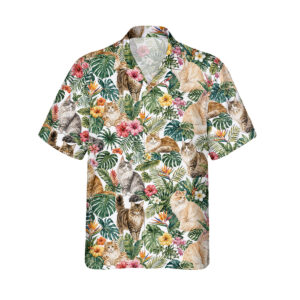 Alternative view of Norwegian Forest Cat Hawaiian Shirt | Hawaii Shirt