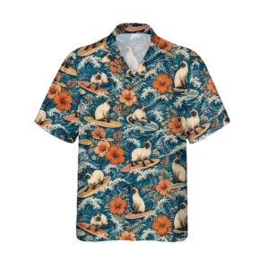 Alternative view of Siamese Cat Hawaiian Shirt | Hawaii Shirt
